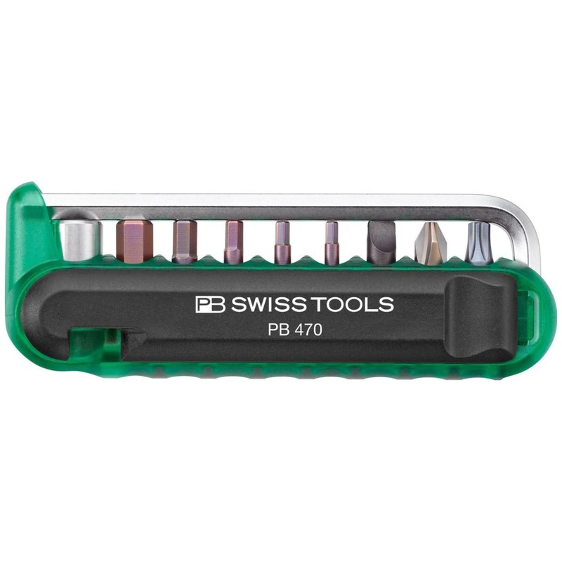 PB Swiss Tools PB 470.Green BikeTool: Pocket Tool With 9 Screwdriving Tools