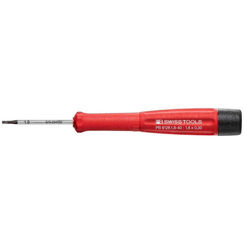 PB Swiss Tools PB 8128.1,8-40 Electronics Screwdriver for Slotted Screws, Precision 1.8 x 40 mm