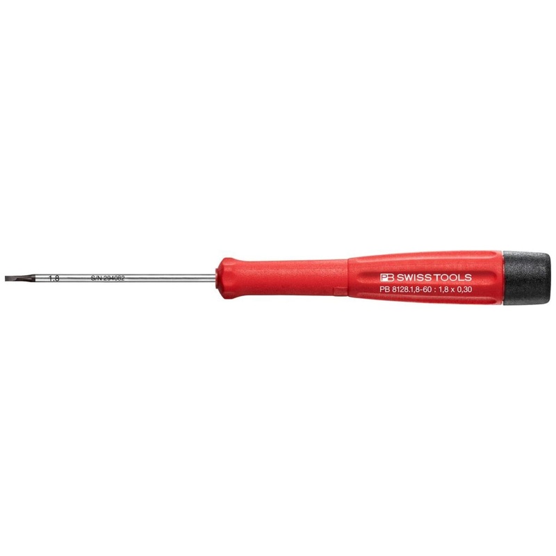 PB Swiss Tools PB 8128.1,8-60 Electronics Screwdriver for Slotted Screws, Precision 1.8 x 60 mm