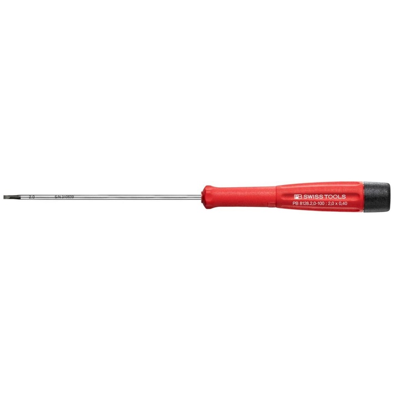 PB Swiss Tools PB 8128.2,0-100 Electronics Screwdriver for Slotted Screws, Precision 2 x 100 mm