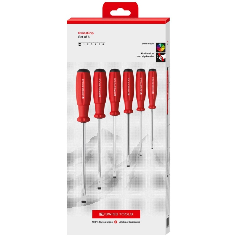 PB Swiss Tools PB 8561.CBB SwissGrip Screwdriver Set, Set, Slotted, 6 pcs
