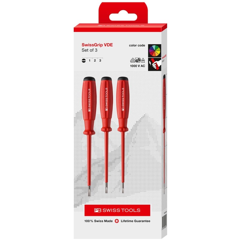 PB Swiss Tools PB 58539.CBB SwissGrip VDE Screwdriver Set 3 Pieces