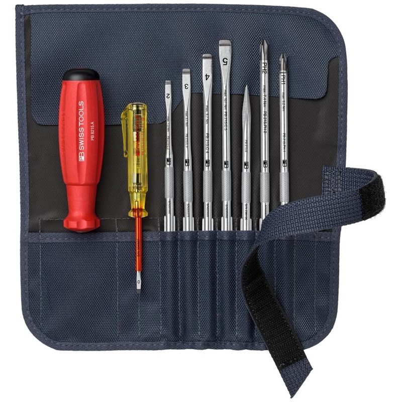 PB Swiss Tools PB 8218.GY V01 SwissGrip Screwdriver Set With Interchangeable Blades