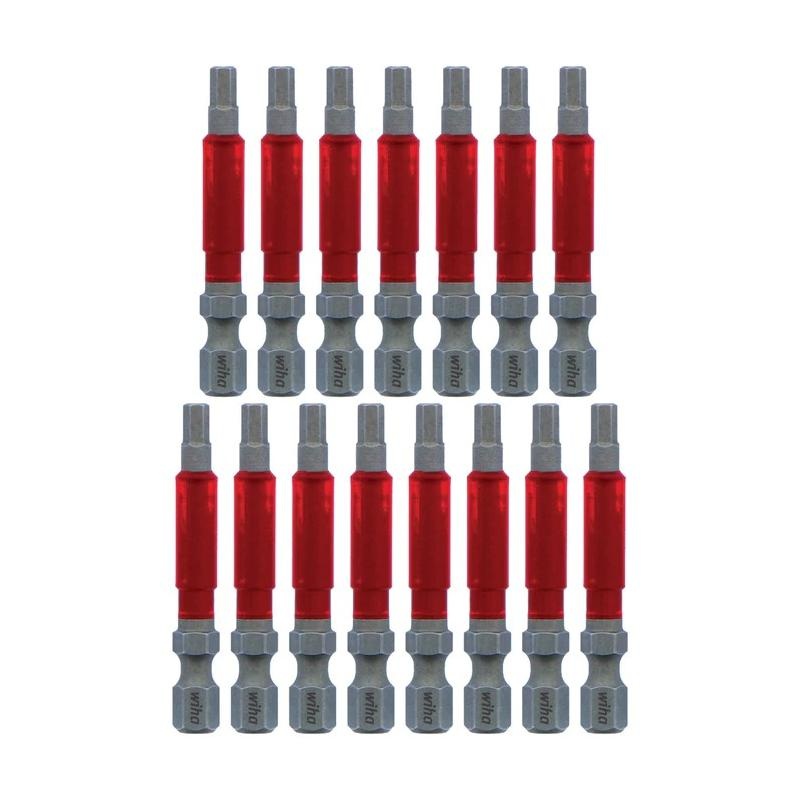 Wiha Tools 76671 MaxxTor Impact Bit Hex 9/64" - 49mm - 15 Pack