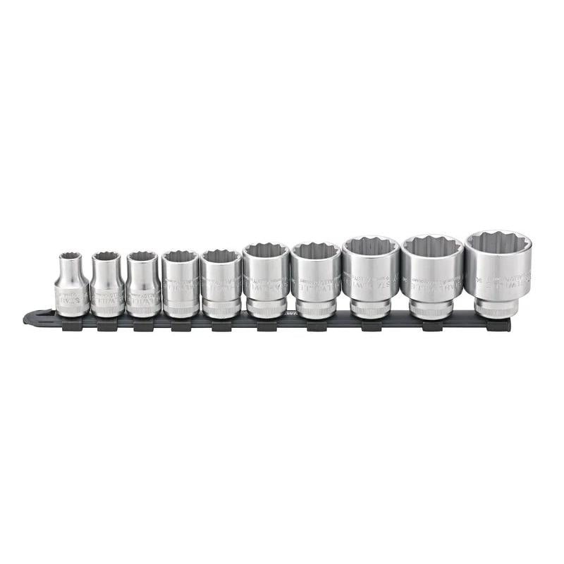 Stahlwille 96053010 Socket Spanner Set On Clip Rail 1/2 Inch, 10 Pcs