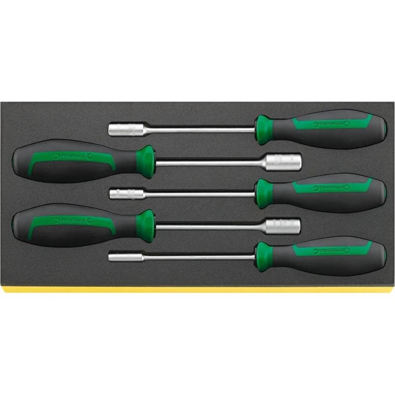 Stahlwille 96838757 T-Handle Socket Screwdriver Set Drall+ 2c - 5 Pieces