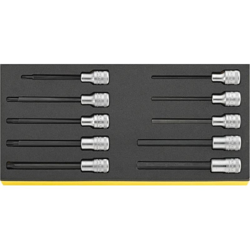 Stahlwille 96838760 Set: Sockets 1/2" - Extra Deep - 10 Pieces