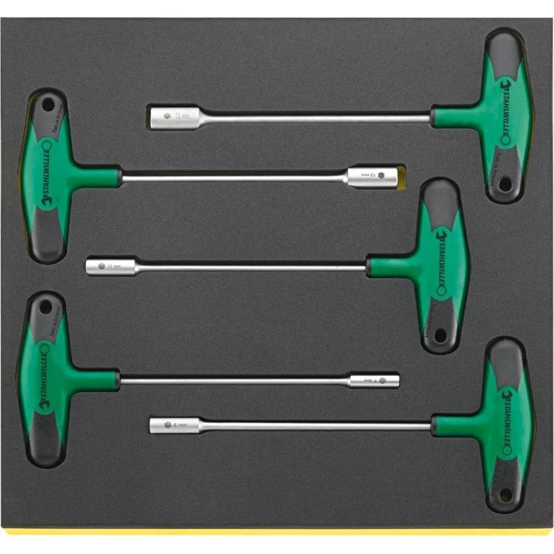 Stahlwille 96838761 T-Handle Socket Screwdriver Set Drall+ 2c - 5 Pieces