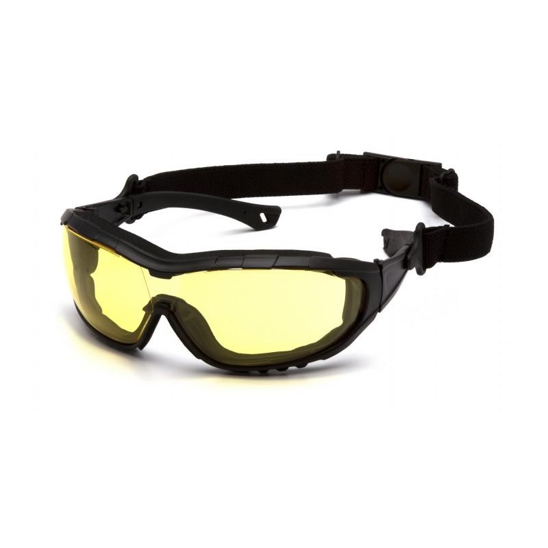 Pyramex SB10330ST V3T Amber H2X Anti-Fog Lens with Black Temples/Strap