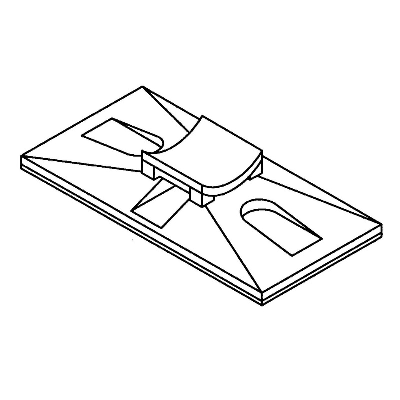 3M Cable Tie Mounting Base CTB2X1BGA-C Black, 2-way Adhesive Mount