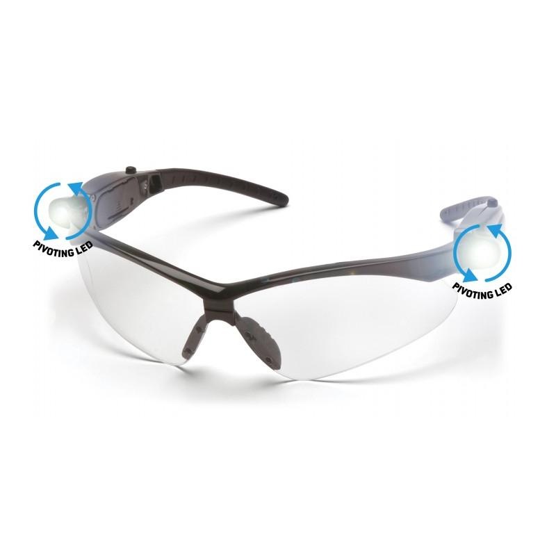 Pyramex PYSB6310SPLEDPMXTREME - Black frame / clear lens with LED temples