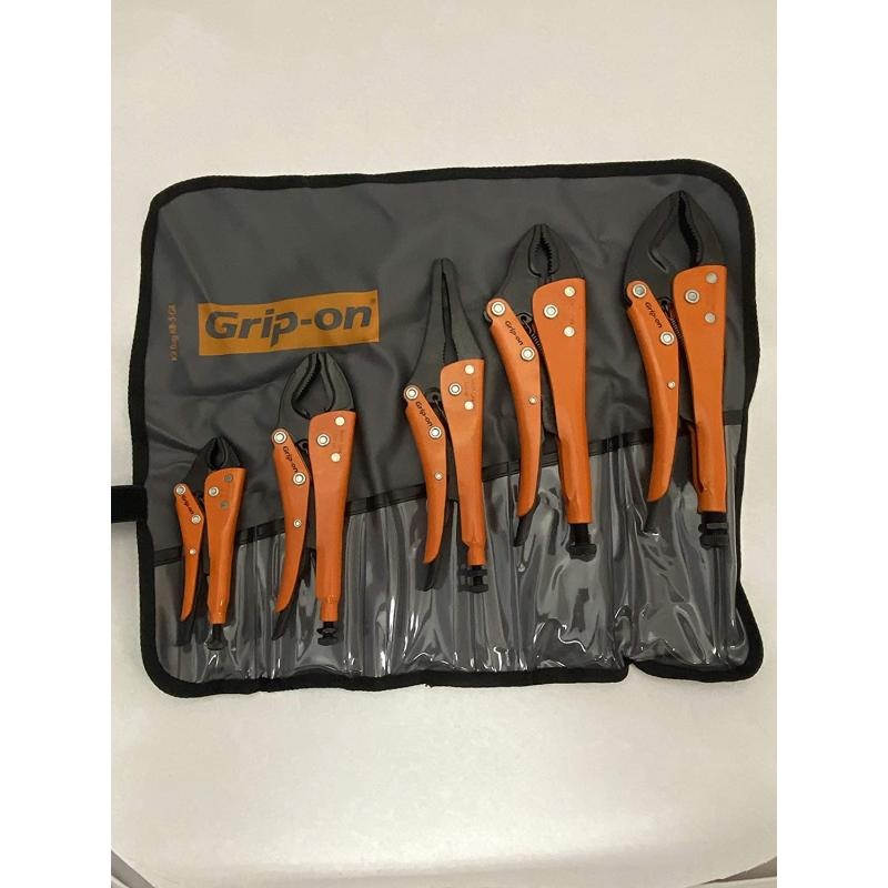 Grip-On GK500 5-Piece General Purpose Locking Pliers Kit in Roll-Up Pouch