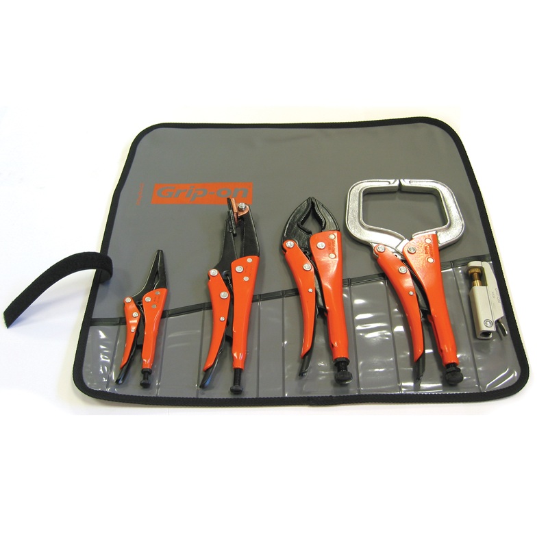 Grip-On WK500 5-Piece Welders Locking Pliers Kit in Roll-Up Pouch