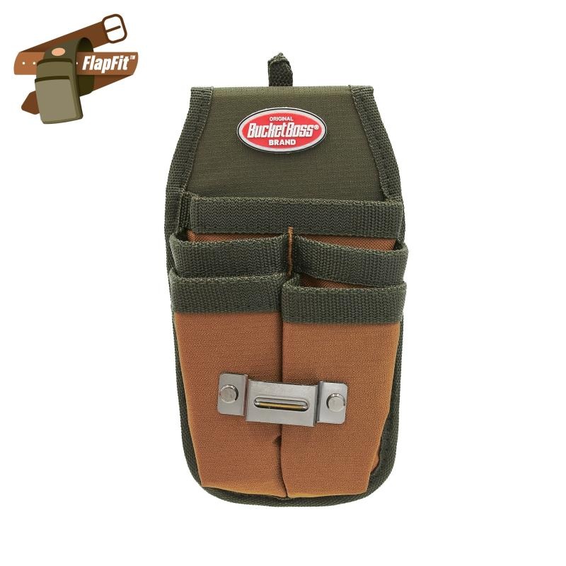 Bucket Boss 54184 Four-Barrel Sheath with FlapFit 4 Pockets, Tool Belts, Belt Slot, For 2 in Max Belt Wd, Open Top