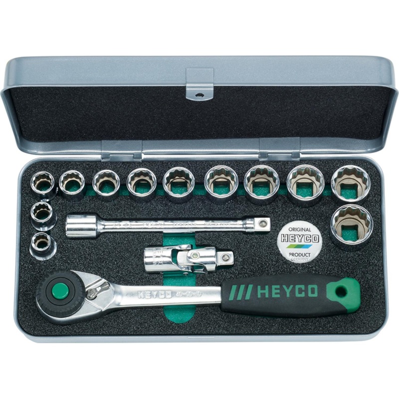 Heyco 00043001083 Socket Set, 3/8 Inch  15 Piece