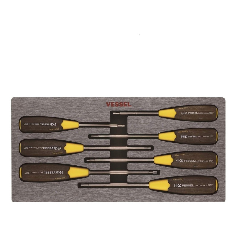 Vessel Tools 3407EVA WOOD-COMPO Non-Slip TORX Tamper-proof Screwdriver 7 Piece Set