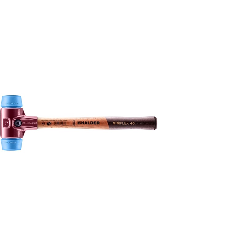 Halder 3001.040 Simplex Mallet with Soft Blue Rubber Inserts, Non-Marring