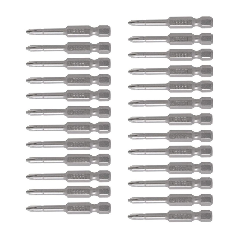 Vessel Tools NTPH150P25K Neck Torsion Power Bits, PH1 x 50 mm, Bulk 25 Pc.