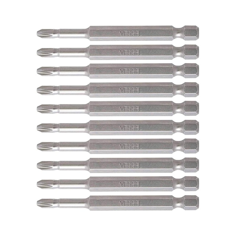 Vessel Tools NTPH275P10K Neck Torsion Power Bits, PH2 x 75 mm, 10 Pack