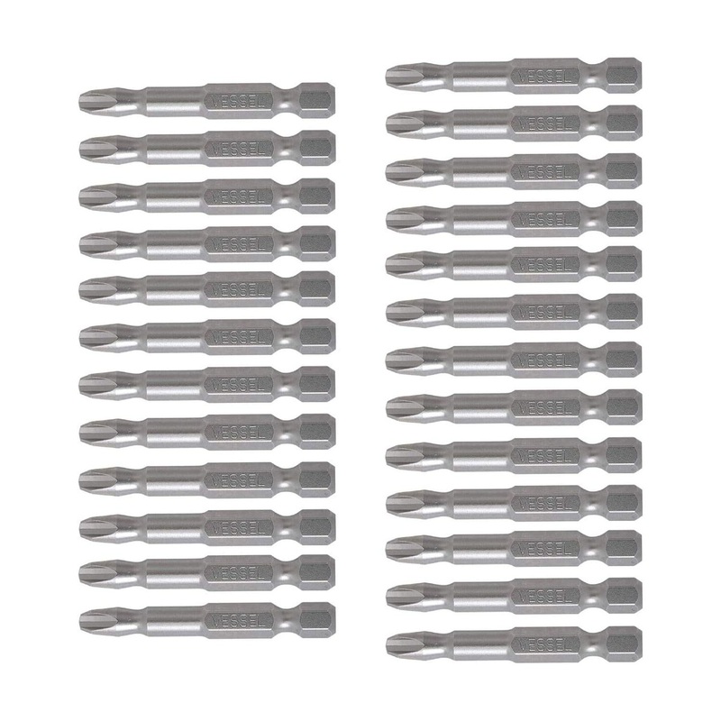 Vessel Tools NTPH350P25K Neck Torsion Power Bits, PH3 x 50 mm, Bulk 25 Pc.