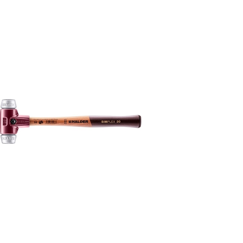 Halder 3009.030 Simplex Mallet with Aluminum Inserts, Cast Iron Housing and Wood Handle
