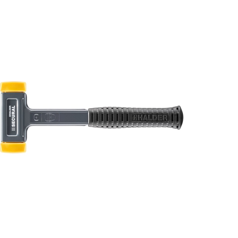 Halder 3380.040 Secural Dead Blow Hammer, Polyurethane Face Inserts, Steel Housing and Rubber Grip