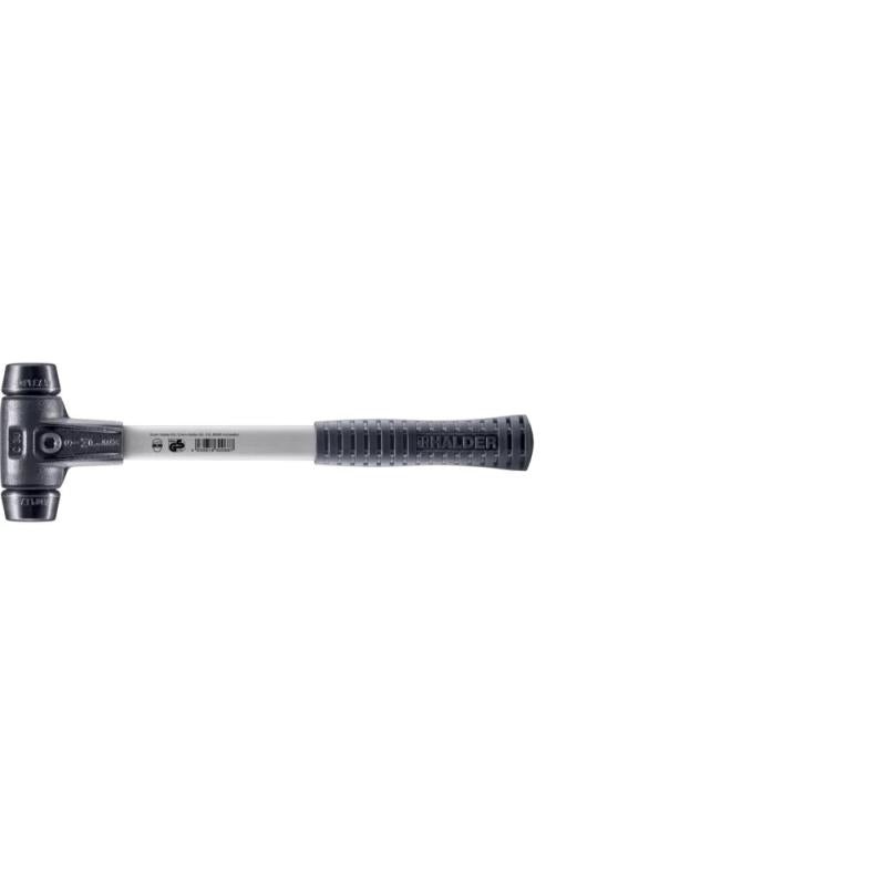 Halder 3702.030 Simplex Mallet with Black Rubber Inserts Heavy Duty Reinforced Housing and Fiberglass Handle