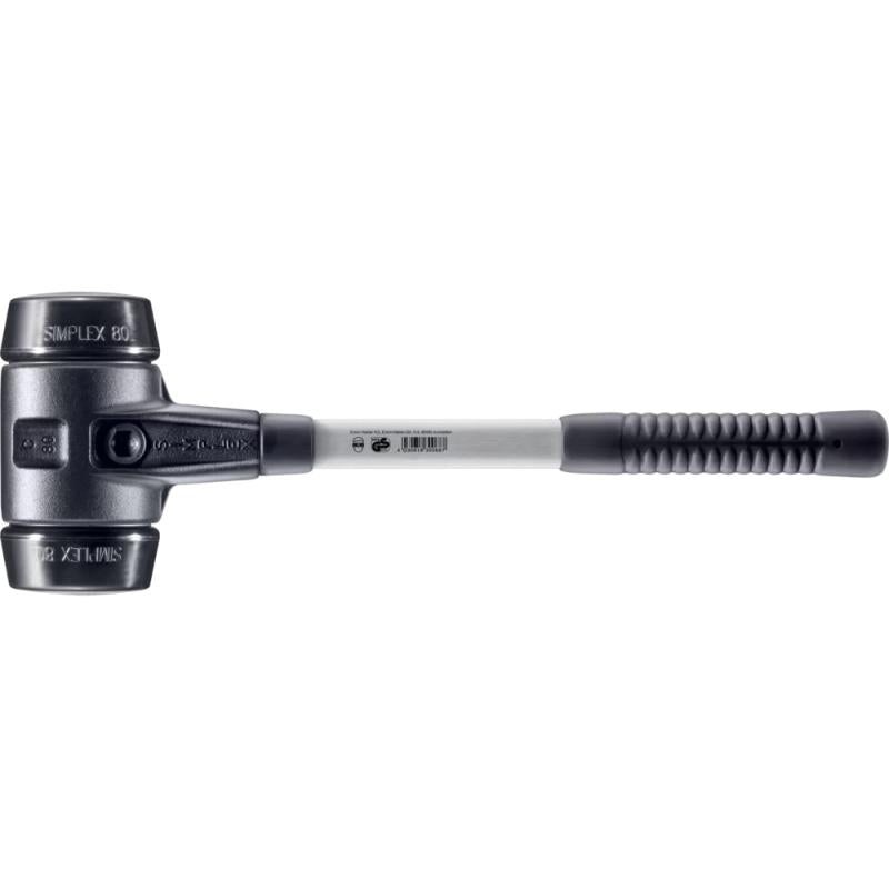 Halder 3702.080 SIMPLEX soft-face mallet Rubber composition; with reinforced cast iron housing and fibre-glass handle