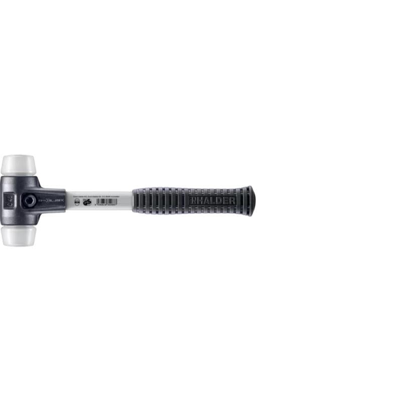 Halder 3707.040 Simplex Mallet with Superplastic Inserts Heavy Duty Reinforced Housing and Fiberglass Handle