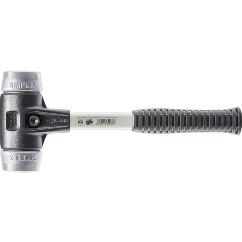Halder 3709.050 Simplex Mallet with Aluminum Inserts Heavy Duty Reinforced Housing and Fiberglass Handle
