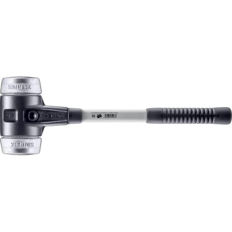 Halder 3709.080 Simplex Mallet with Aluminum Inserts Heavy Duty Reinforced Housing and Fiberglass Handle