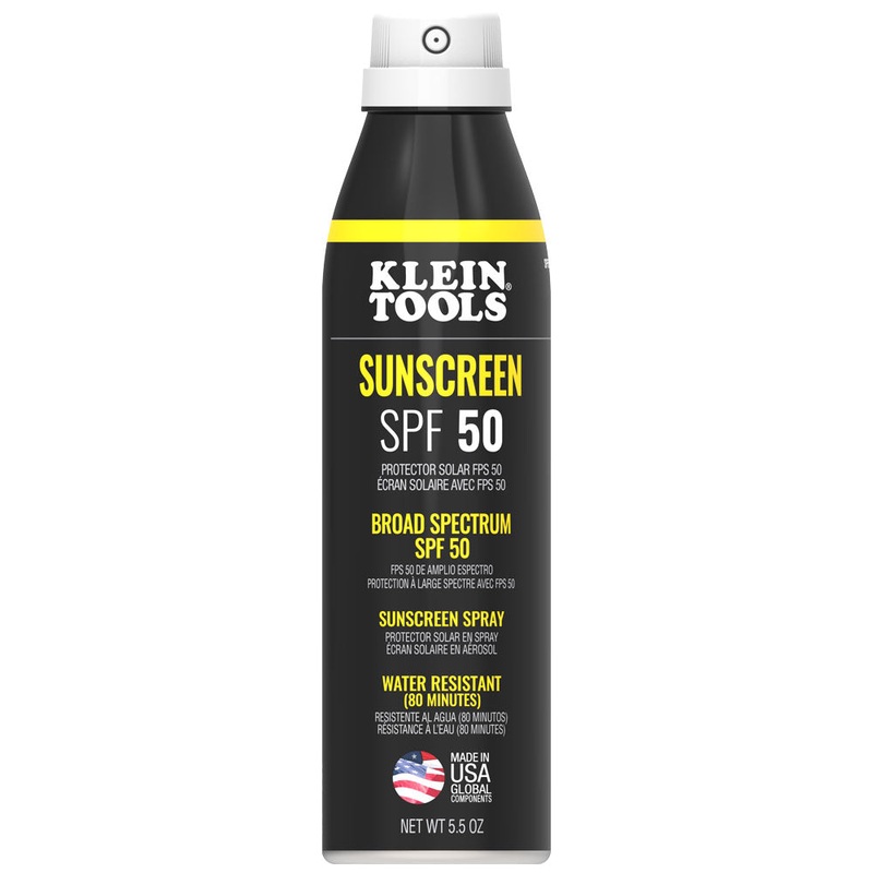 Klein Tools SPF50SPY55 Sunscreen Spray, Broad Spectrum SPF 50, 12-Pack